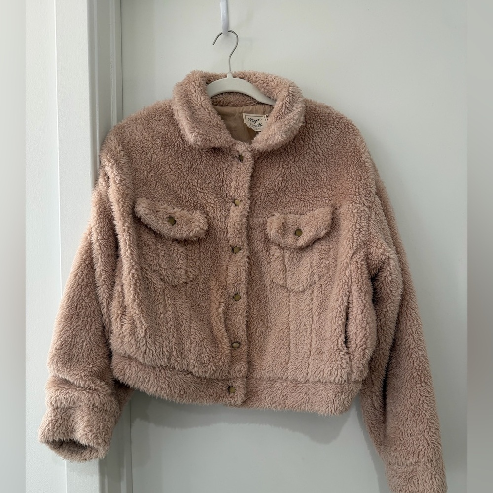 Style Rack Beige Sherpa Jacket